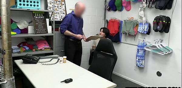Teen thief Angeline Red crying when the Lost Prevention officer fucked her